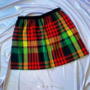Vintage 1970’s Bright Plaid Mini Skirt